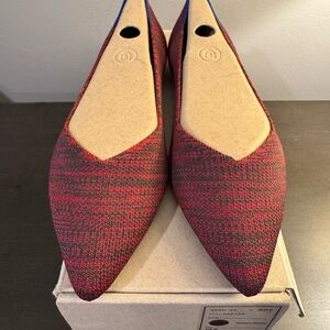 Rothy's The Point Crimson Heather Size 8 with Box Gently Worn